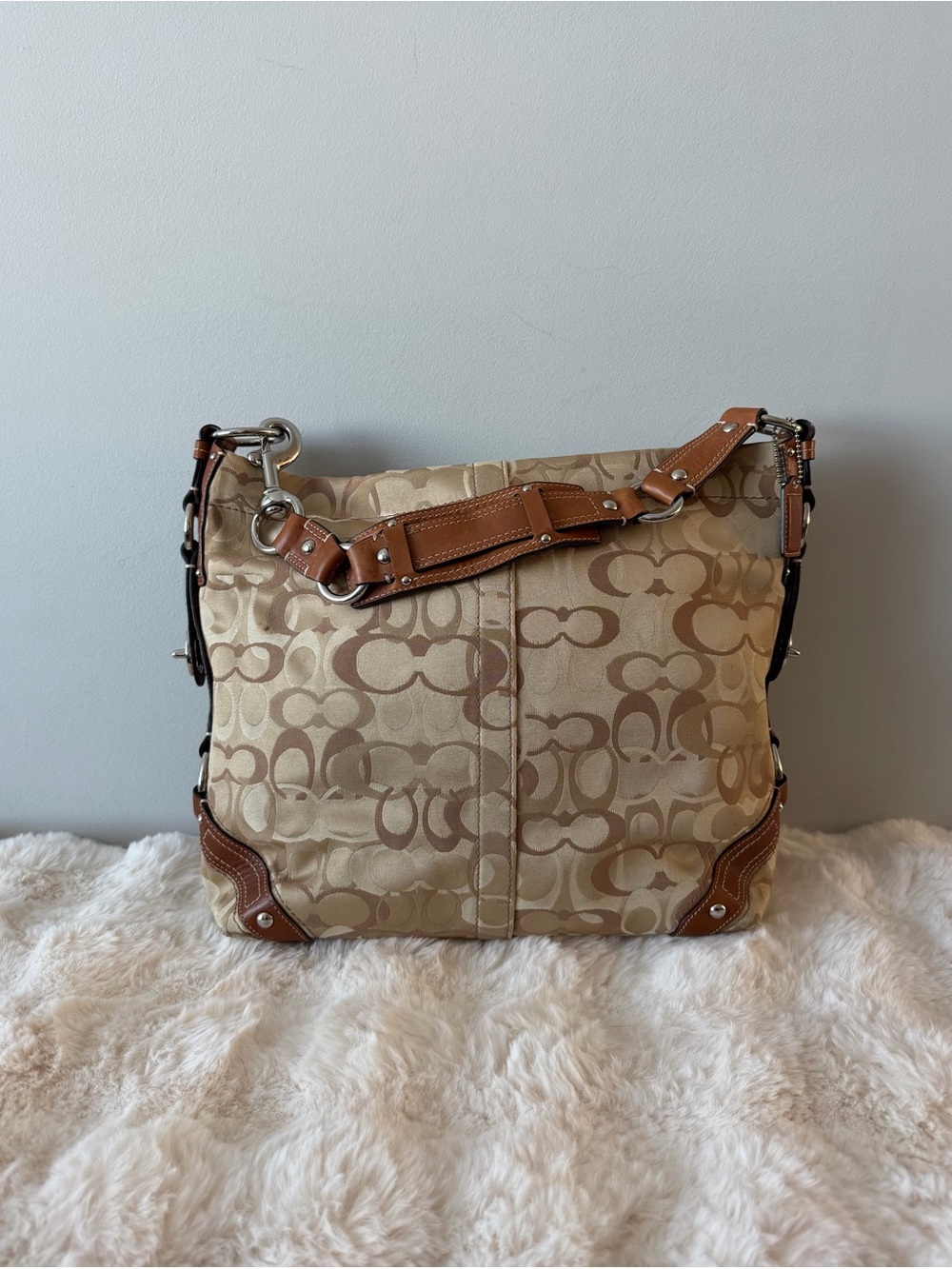Y2K Coach Carly Large F13981 Brown Shoulder Bag